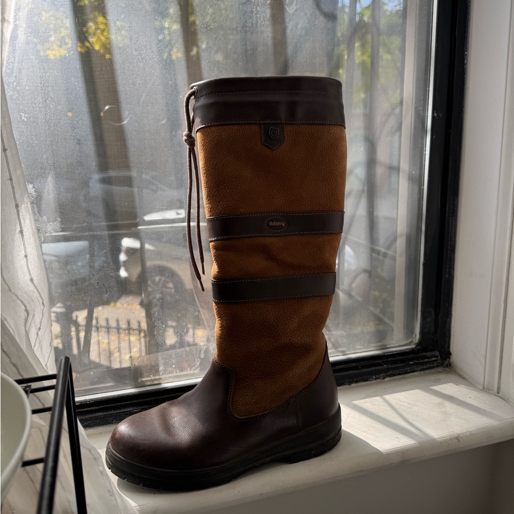 Dubarry Brown Leather Boots with Gray Lining